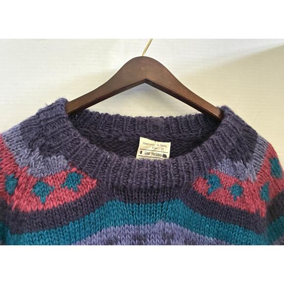 Lost Horizons Fair Isle Wool Sweater – Handmade in Nepal (Women’s M, Vintage) - Picture 3 of 9